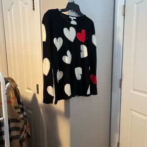 Chico's Black Sweater with Cream Circles